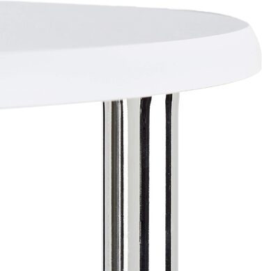 Relaxdays rollbarer Beistelltisch, Holz, 4 Rollen, 2 Ebenen, MDF, HBT: 41,5x40x40cm, weiß rund