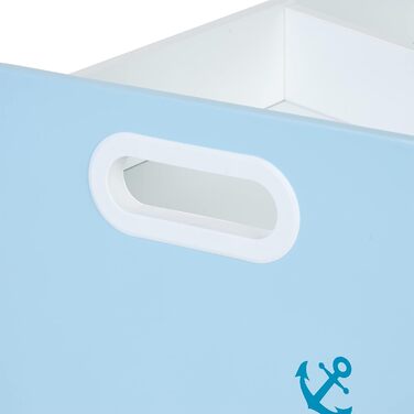 Relaxdays Kinderregal, HBT: 60 x 62,5 x 30 cm, 5 Fächer, MDF, Aufbewahrungsregal Kinderzimmer, Spielzeugregal, weiß/blau, L, (Medium)
