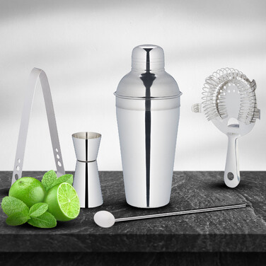 Relaxdays 5-teiliges Cocktail Shaker Set
