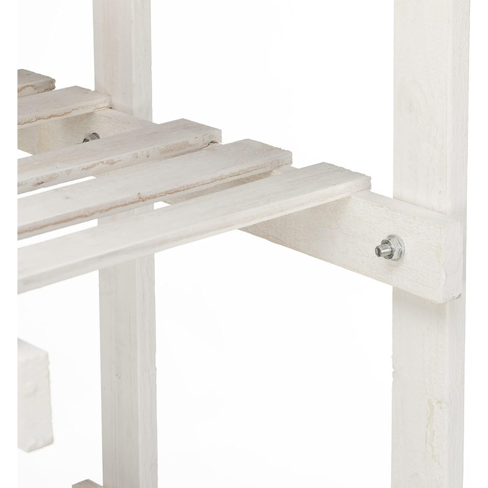 Relaxdays Blumenregal Holz, 5-stufige Blumentreppe, HxBxT: 125x81x25 cm, Shabby, Weiß