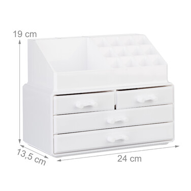 Relaxdays Make Up Organizer mit 4 Schubfächern