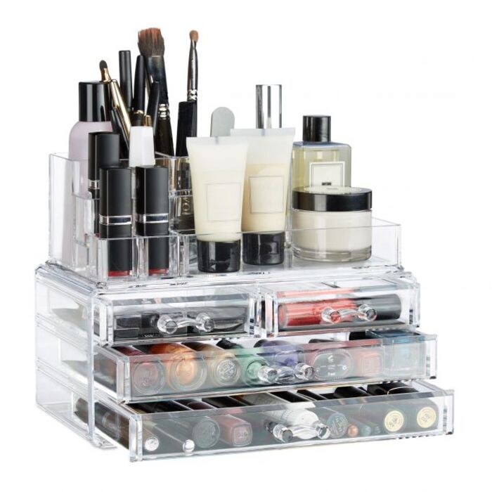 Relaxdays Make Up Organizer mit 4 Schubladen