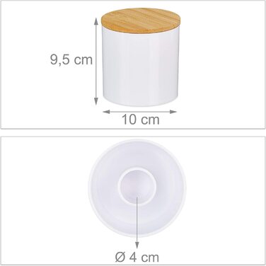 Relaxdays Acryl Organizer, 3er Set, Wattestäbchen Aufbewahrung, mit Deckel