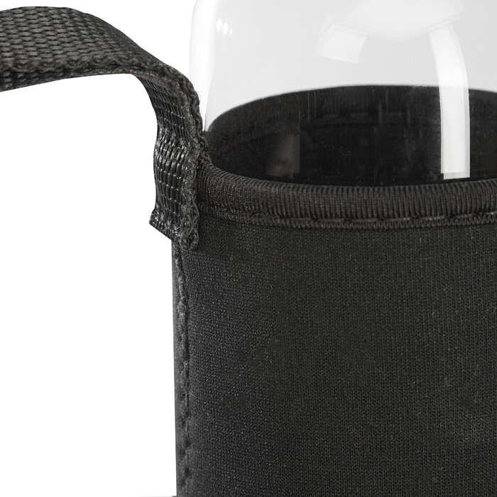 Relaxdays Trinkflasche Glas mit Hülle