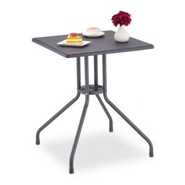Relaxdays Gartentisch in grauer Rattan-Optik
