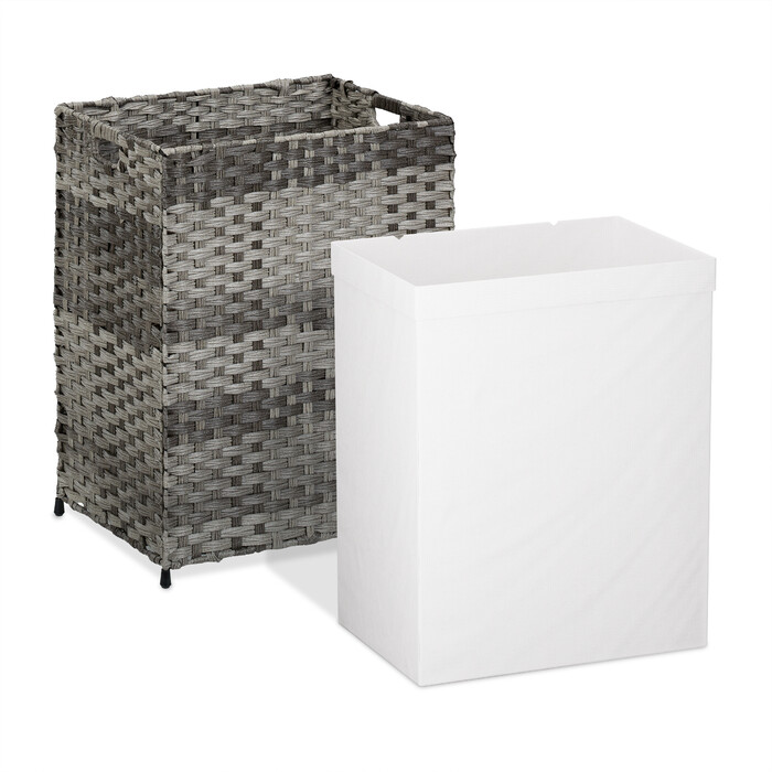 Relaxdays Wäschekorb Rattan-Optik 90 L