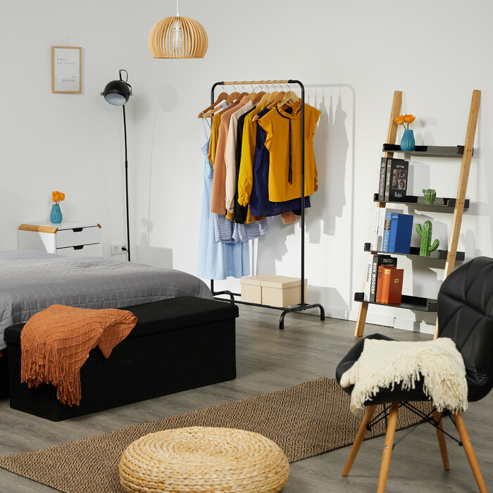 Relaxdays Kleiderständer Metall schwarz