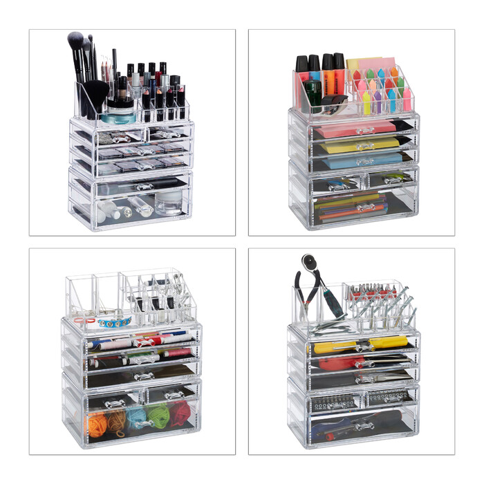Relaxdays Kosmetikorganizer mit 6 Schubladen