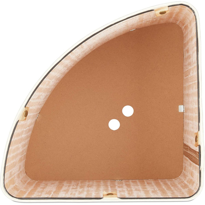 Relaxdays Eckwäschekorb, faltbar, 60 l, Baumwolle, HBT 65x49,5x37 cm, Creme, Bambus, abnehmbarer Deckel