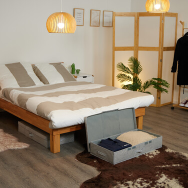 Relaxdays Unterbettkommode mit Deckel 2er Set