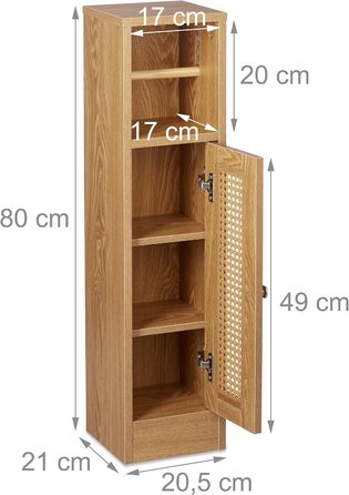 Relaxdays Toilettenpapierhalter stehend, Badezimmeregal HBT: 80x20,5x21 cm, Holzoptik, schmaler WC Papier Schrank, braun