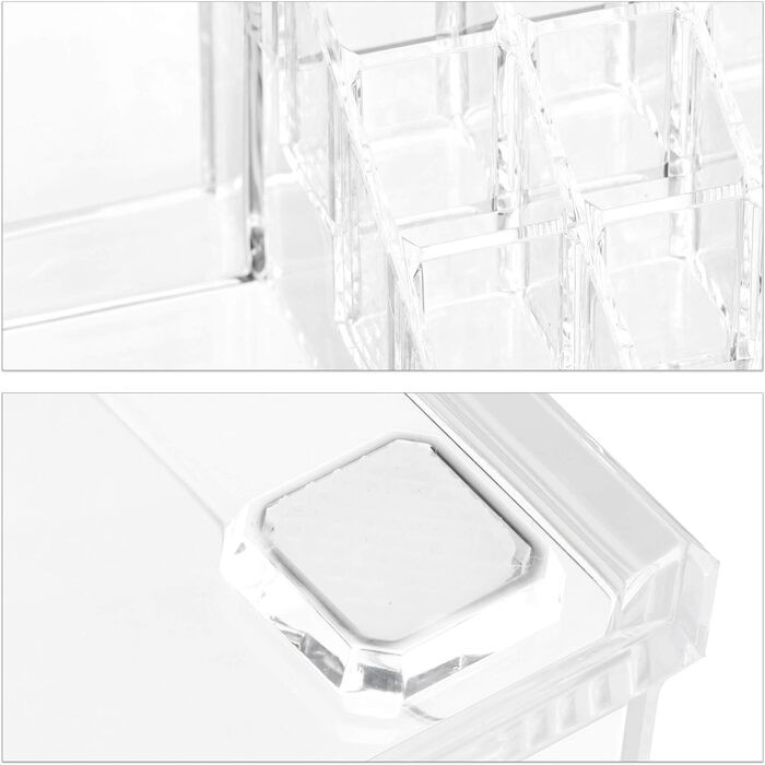 Relaxdays 1 x Make Up Organizer mit Schubladen, stapelbarer Schmuckkasten für Make Up, Acryl Schminkaufbewahrung, transparent 1 Transparent 1 Stück