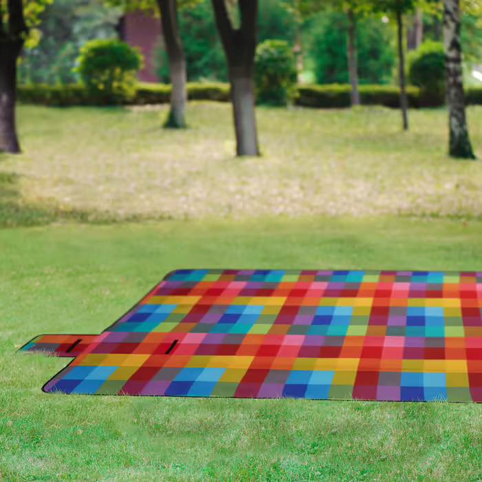 Relaxdays XXL Picknickdecke 200x300 cm kariert