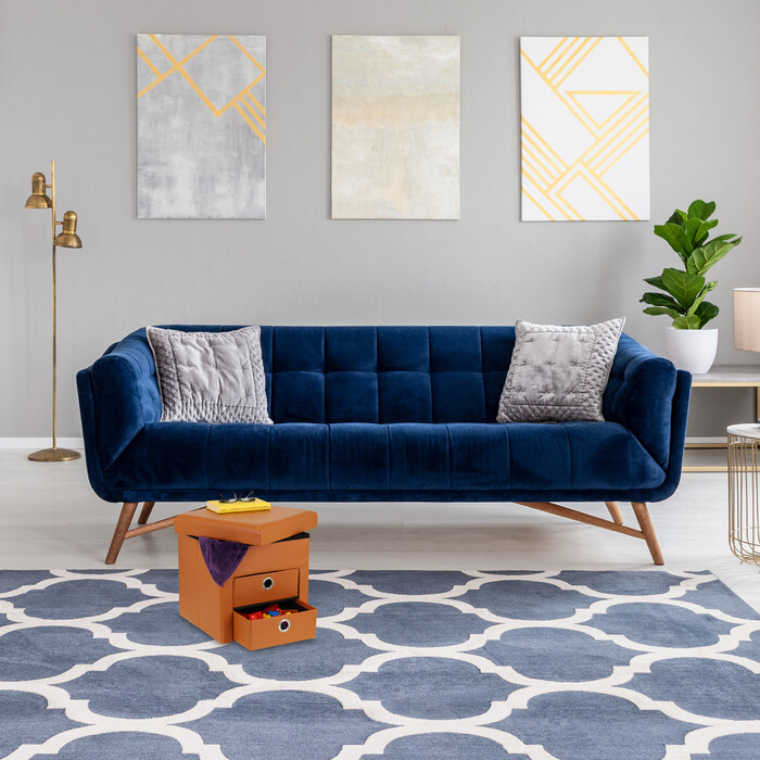 Relaxdays Sitzhocker mit Stauraum 2 Schubladen