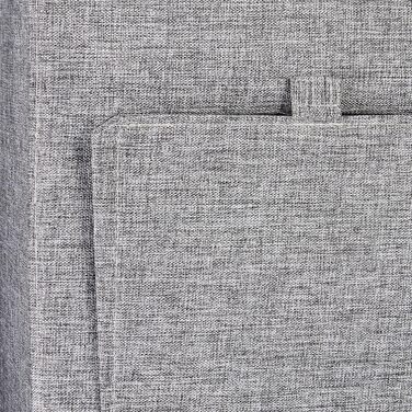 Relaxdays Faltbarer Sitzhocker, Leinen, Aufbewahrungsbox, abnehmbarer Deckel, 38x38x38 cm, grau