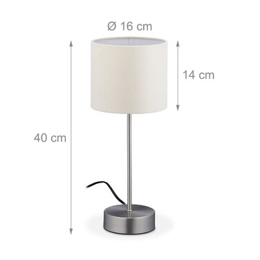 Relaxdays Nachttischlampe Touch Funktion