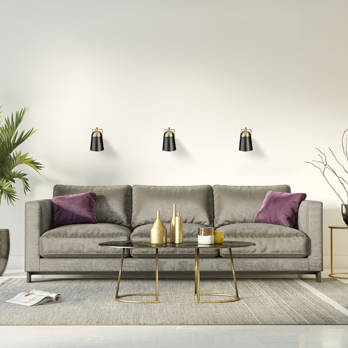 Relaxdays Wandleuchte Messing