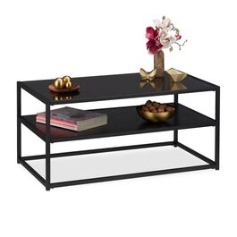 Relaxdays Schwarzer Couchtisch mit Glasplatte