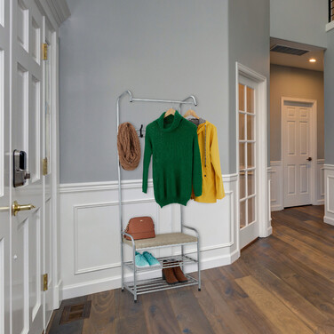 Relaxdays Garderobe mit Schuhablage & Sitzbank