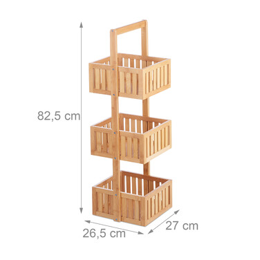 Relaxdays Badregal Bambus mit 3 Ablagen