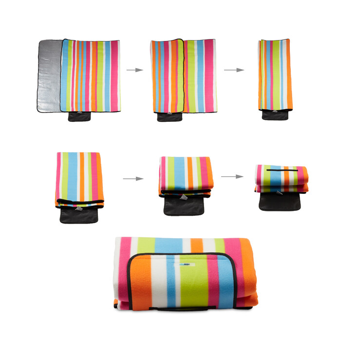 Relaxdays Picknickdecke bunte Streifen