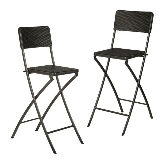 Relaxdays 2er Set Barhocker Rattan