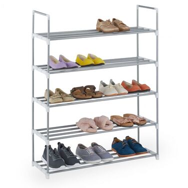 Relaxdays Schuhregal Metall silber
