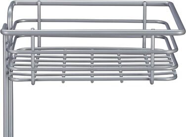 Relaxdays Toilettenpapierhalter stehend, mit Ablage, 3 Rollen Klopapier, modern, Metall, HBT: 57,5x18,5x17,5 cm, silber