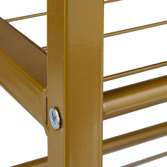 Relaxdays Konsolentisch, Marmoroptik, 70x101x30 cm, Metall & MDF, 4 Ablagen, Gold/weiß