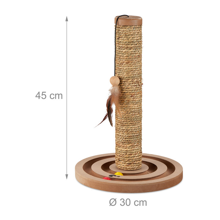 Relaxdays Kratzsäule mit Spielzeug