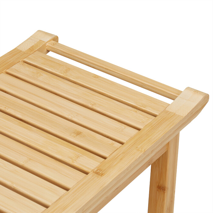 Relaxdays Badhocker aus Bambus mit Griffen