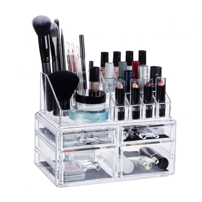 Relaxdays Make-Up Organizer mit 4 Schubladen