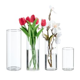 Relaxdays Vasen aus Glas in 4 Größen