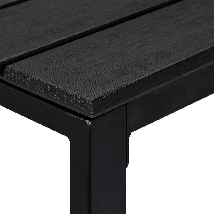 Relaxdays wetterfester Beistelltisch für Balkon, Terrasse & Garten, 39x52x48 cm, klein, Schwarz