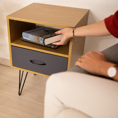 Relaxdays Retro Nachtschrank