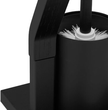 Relaxdays WC Garnitur, stehender Toilettenpapierhalter, Toilettenbürste mit Bürstenhalter, HBT: 75x18,5x18,5 cm, schwarz