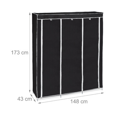 Relaxdays Stoffkleiderschrank XXL mit 9 Böden