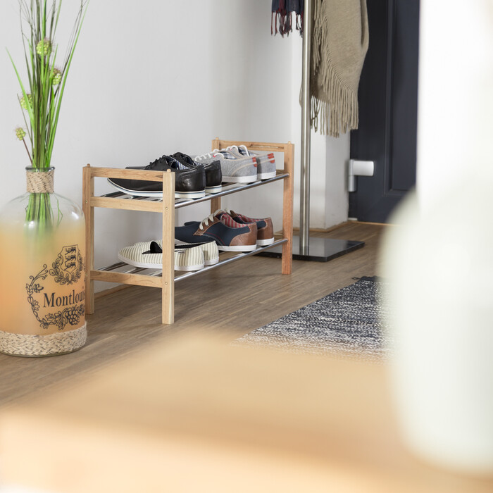 Relaxdays Walnuss Schuhregal erweiterbar