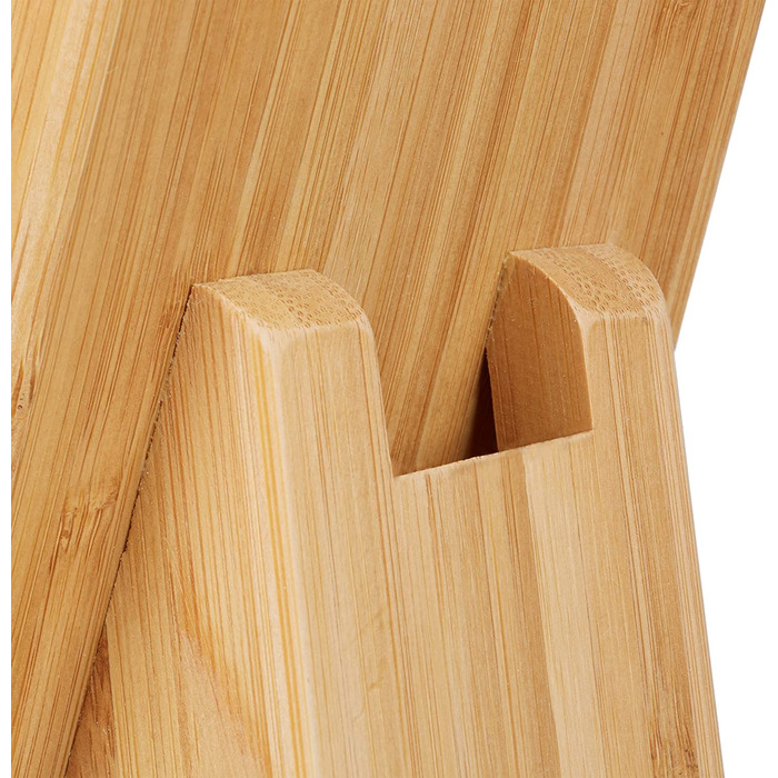 Relaxdays Bambus Messerblock mit Borsteneinsatz, Küchenblock für 6 Messer aller Art, unbestückter Holzblock, natur
