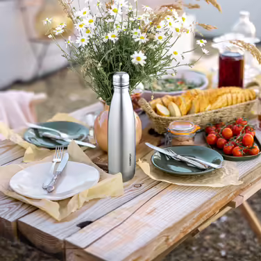 Relaxdays Trinkflasche Edelstahl 500 ml