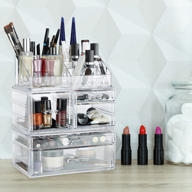 Relaxdays Acryl Make Up Organizer mit 21 Fächern