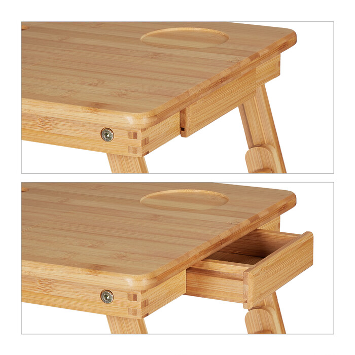 Relaxdays Klappbarer Laptoptisch aus Bambus