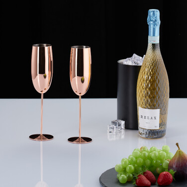Relaxdays Sektgläser Edelstahl 4er Set