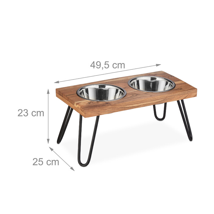 Relaxdays Napfständer Akazienholz XL