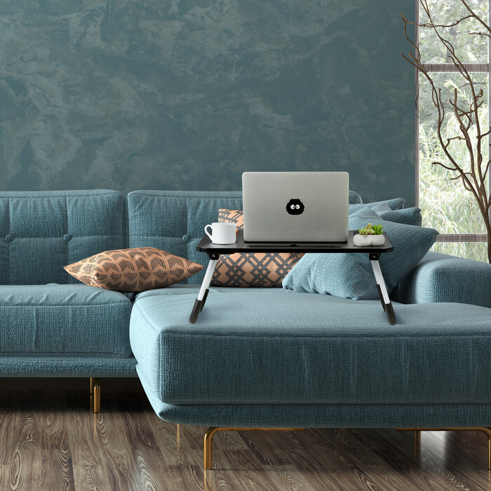 Relaxdays Laptoptisch mit Tablet- & Getränkehalter