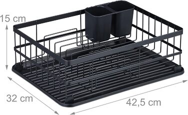 Relaxdays Geschirrtrockner, HBT: 15x42,5x32 cm, schwarz (60 Zeichen)