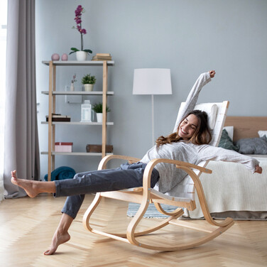 Relaxdays Stehlampe mit Stoffschirm