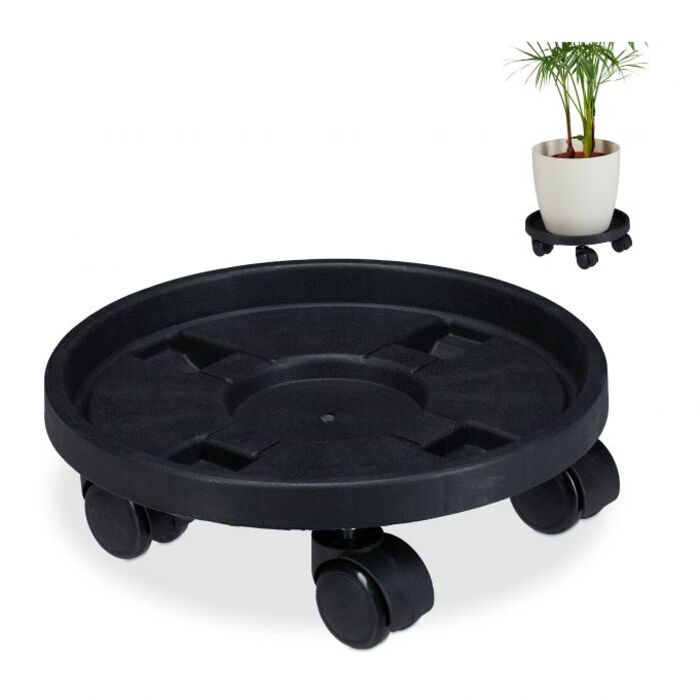 Relaxdays Pflanzenroller Kunststoff klein 2er Set