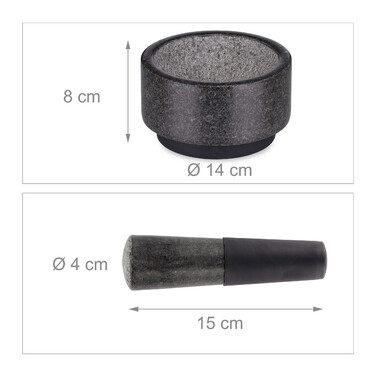 Relaxdays Mörser mit Stößel aus Granit