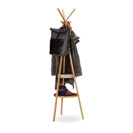 Relaxdays Bambus Garderobe mit Ablagen